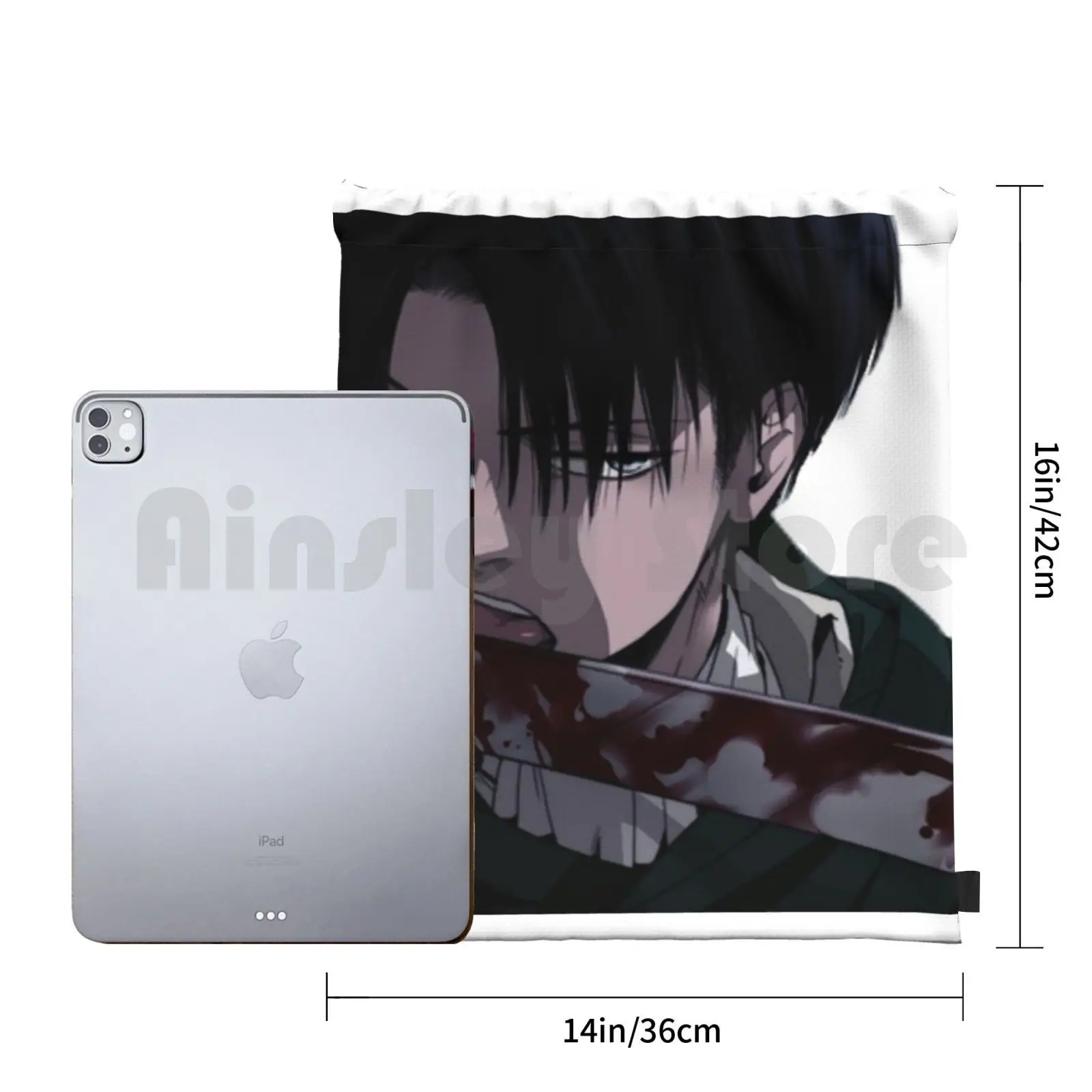 Levi กระเป๋าเป้สะพายหลังกระเป๋า Tas Gym กันน้ำ Anime Attack บน Titan Shingeki No Kyojin