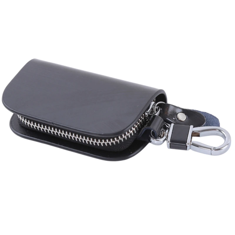 Men Key Holder Housekeeper Keys Organizer Wallet Keychain Covers Zipper Key Case Bag Leather Car Key Wallets