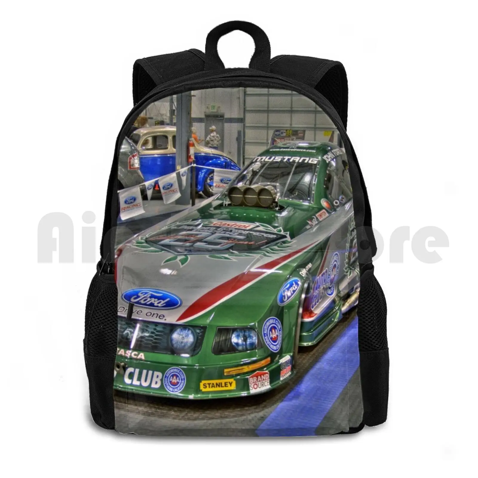 

John Force Funny Car Outdoor Hiking Backpack Riding Climbing Sports Bag Drag Racing Drags Car John Force Racing Us Nationals