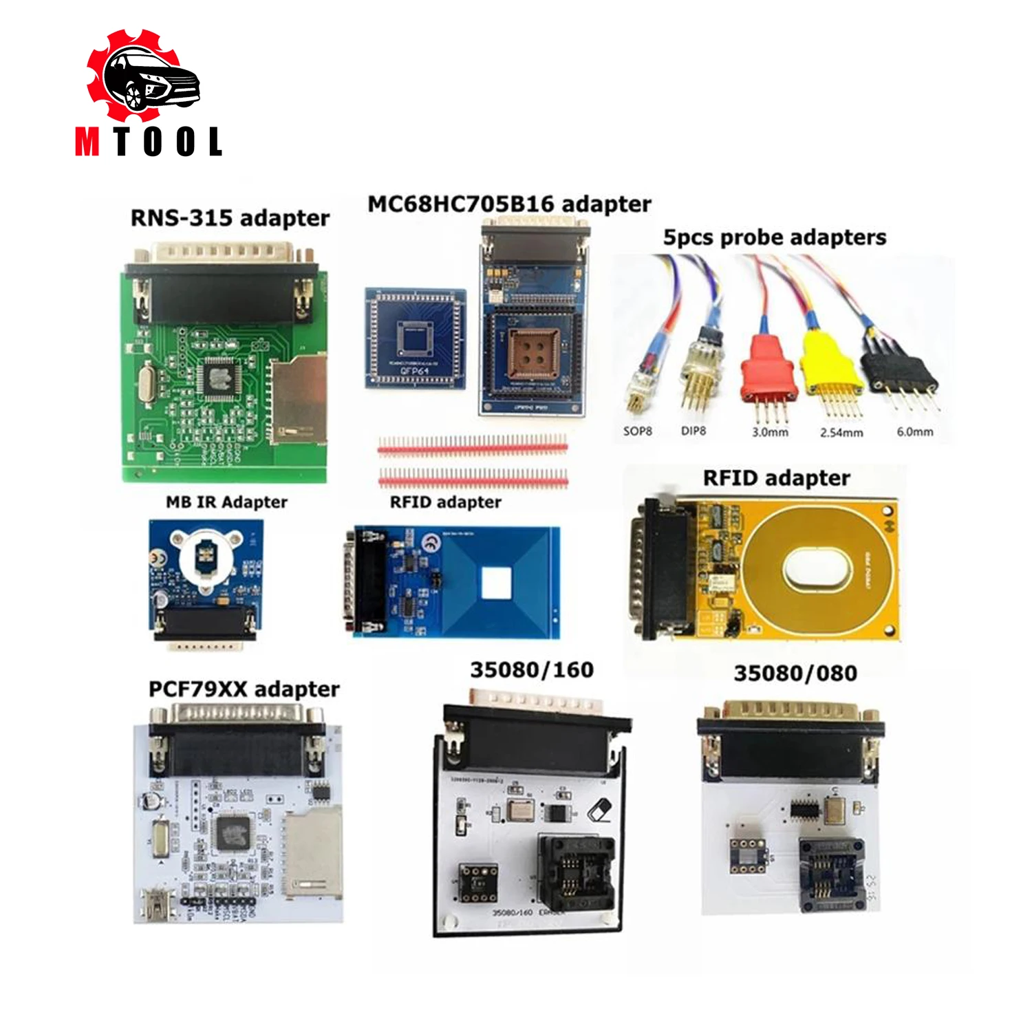 

35080 адаптер 35080/160 стираемый адаптер для программатора iProg + адаптер RFID/PCF79XX/5 контактов зонда