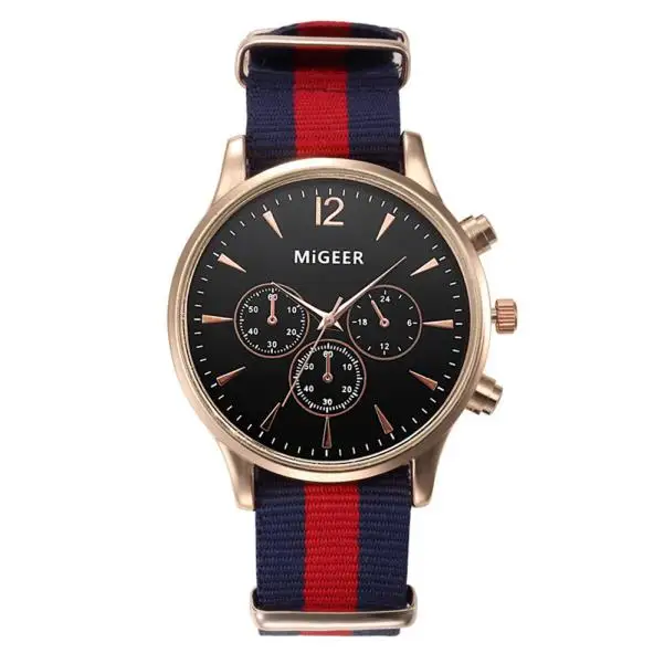 MIGEER Fashion Casual Men Watches Fabric Band Watches Quartz Wristwatches relogio masculino horloge vrouw mannen horloge 2019