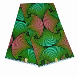 Véritable Wax à imprimés 100% Polyester 2020, tissu africain Ankara vert de haute qualité, 6 mètres/lot