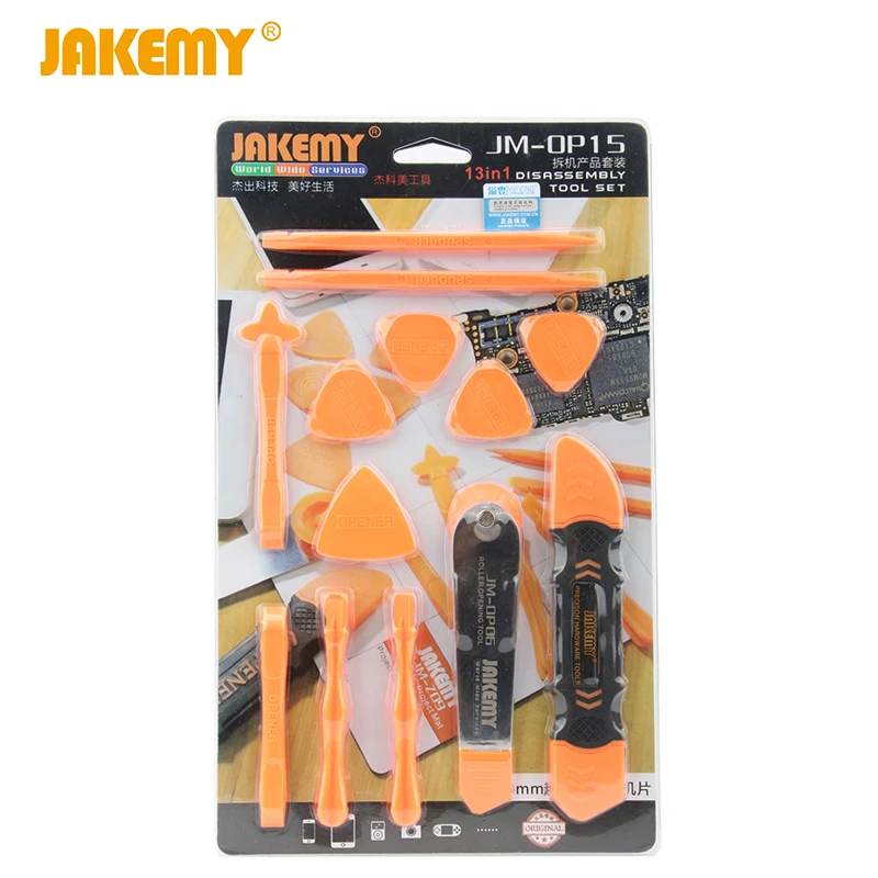 JAKEMY 13 w 1 Narzędzia do otwierania smartfonów iPhone iPad Samsung Tablet Telefon komórkowy Zestawy narzędzi do demontażu ekranu LCD