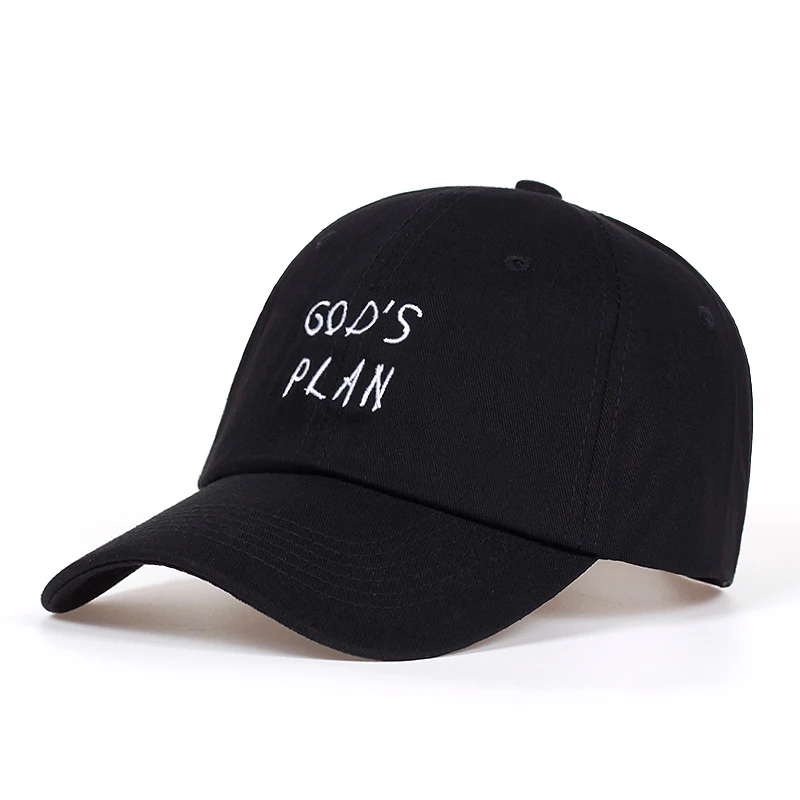 GOD\'S PLAN Dad Hat 100% Cotton Aubrey Drake Hit Singles embroidery Baseball Cap Snapback Unisex Summer outdoor leisure caps