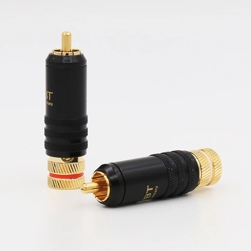 

24K Gold Plated WBT-0144 RCA Connector Plug Male Headphone Terminal With Screw Locking For Soldering Audio Video Cable