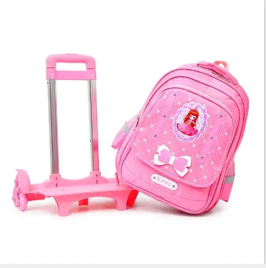 school bag with wheels kids School trolley bag  for girls School Rolling backpack Bags Children school wheeled backpack Mochilas