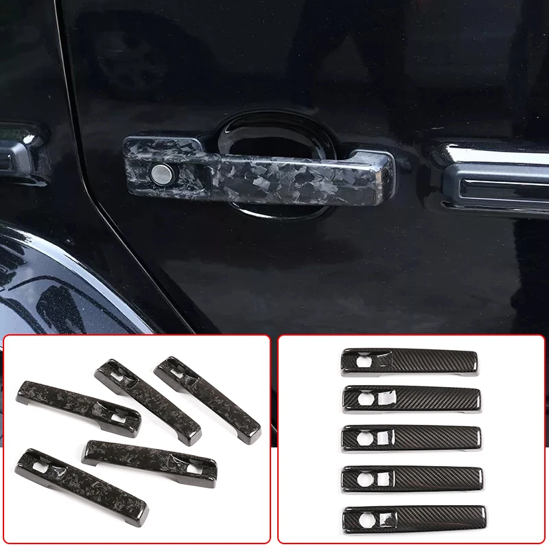 ST Car Outer Door Handle Protection Cover,Forged Textured Carbon Fiber,For Mercedes Benz G Class W463a G350 2019-20 Accessories