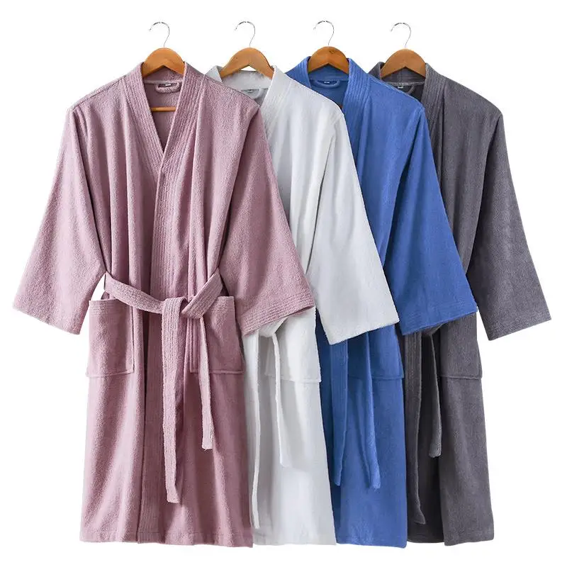 

Homewear Lovers Robe Cotton Toweling Terry Robes Men Women Soft Bathrobe highly absorbent Sleeprobe Woman Casual N ew Pajamas