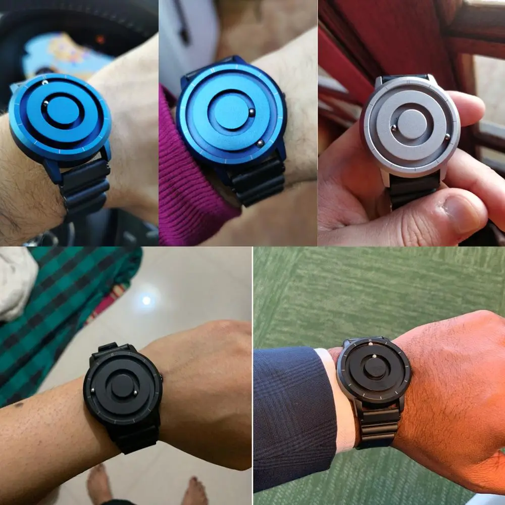 Jam tangan kreatif utour warna biru mawar emas hitam perak bola magnetik jam tangan multinasional logam Jam olahraga karet pria Reloj