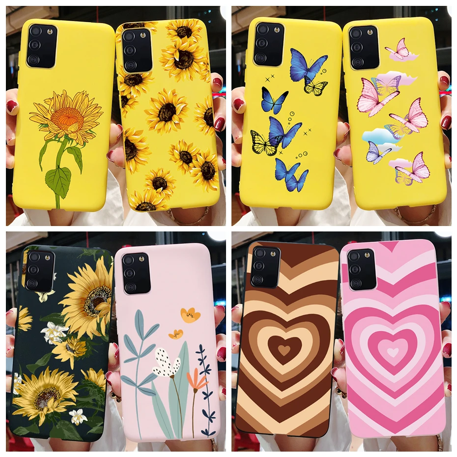 For Samsung A02S A03S Silicone Case Flower Back Cover For Samsung Galaxy A02s SM-A025F A 02 03 s Phone Cases 6.5