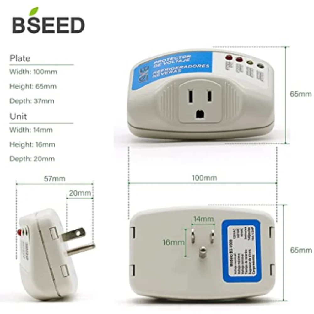 BSEED-Single Outlet Surge Protector Plug, protetor de tensão, supressor de energia para TV, PC, geladeira, 120V, 1400W