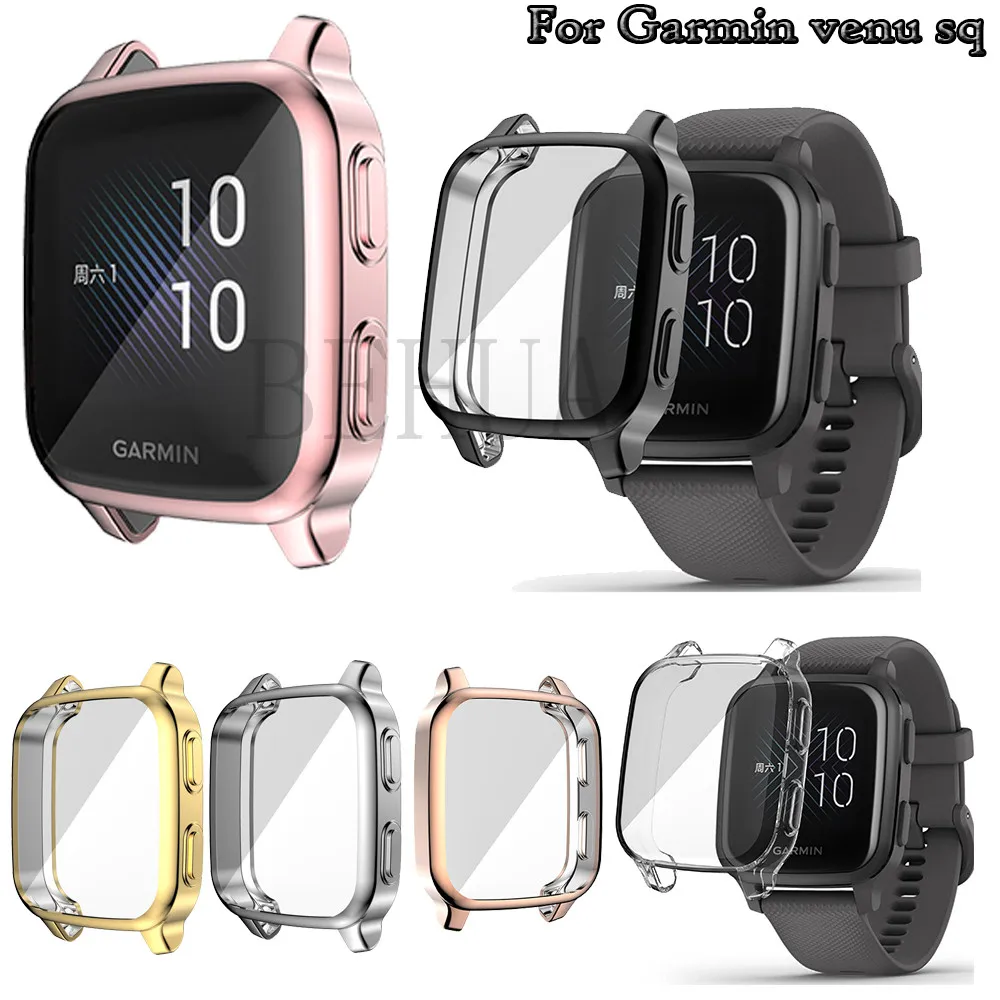 Behua full tpu bildschirms chutz uhr gehäuse für garmin garmin venu sq/venu sq musik/sq2 klare schutz abdeckung stoßfest