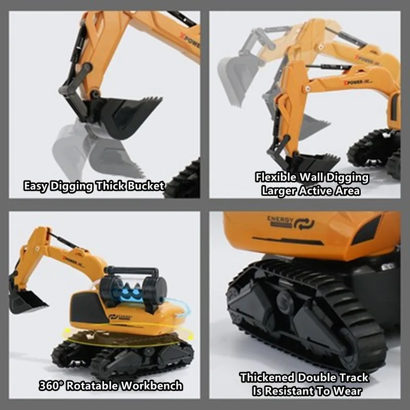 13CH Intelligent Programming Gesture Sensing Watch Control Excavator 35Mins Simulated Energy Conversion Hydraulic Drive RC Truck