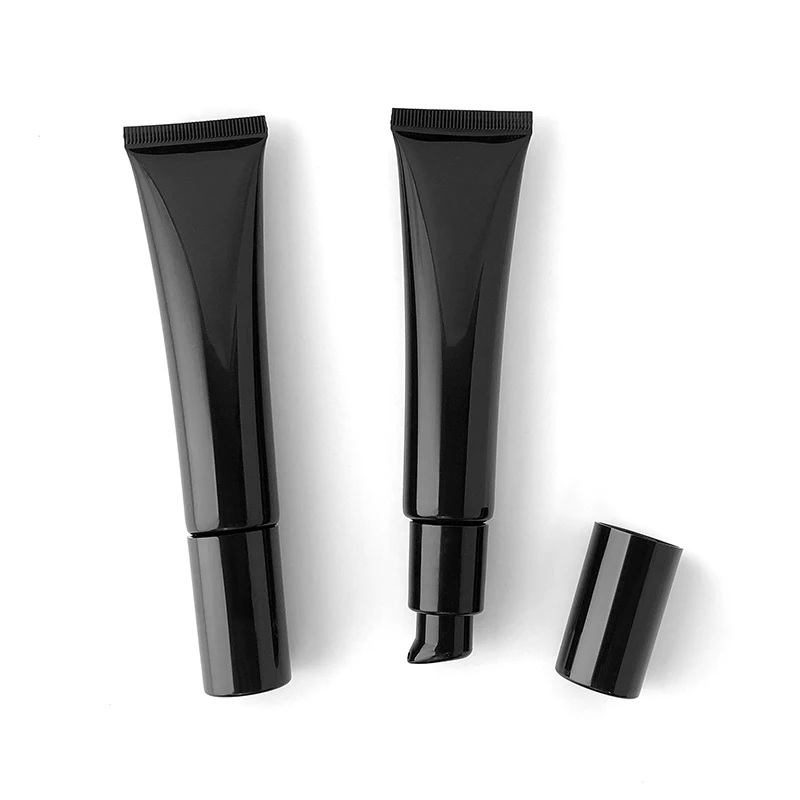 40ML X 50 Black Airless Pump Bottle Empty Cosmetic Cream Container Foundation Concealer Eye Cream Squeeze Packaging Soft Tubes