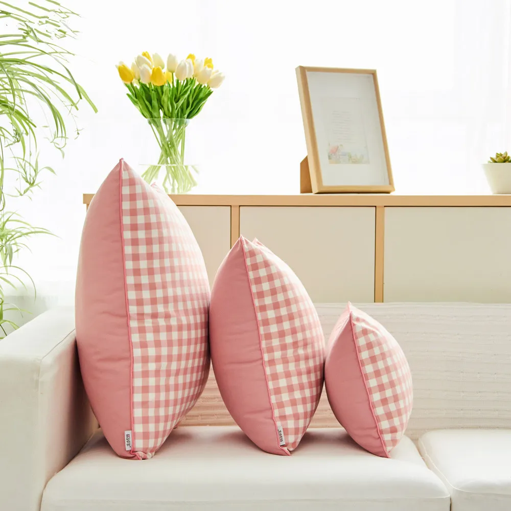 30X45/40/45/40x60/60cm Simple white pink plaid cushion cover sofa grid checkered pillow case decorative pillow cover pillowcase