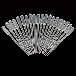 20 Pieces of 3ML Science Laboratory Office Textbook Pipette Plastic Transparent Disposable Safety Dropper Supplies