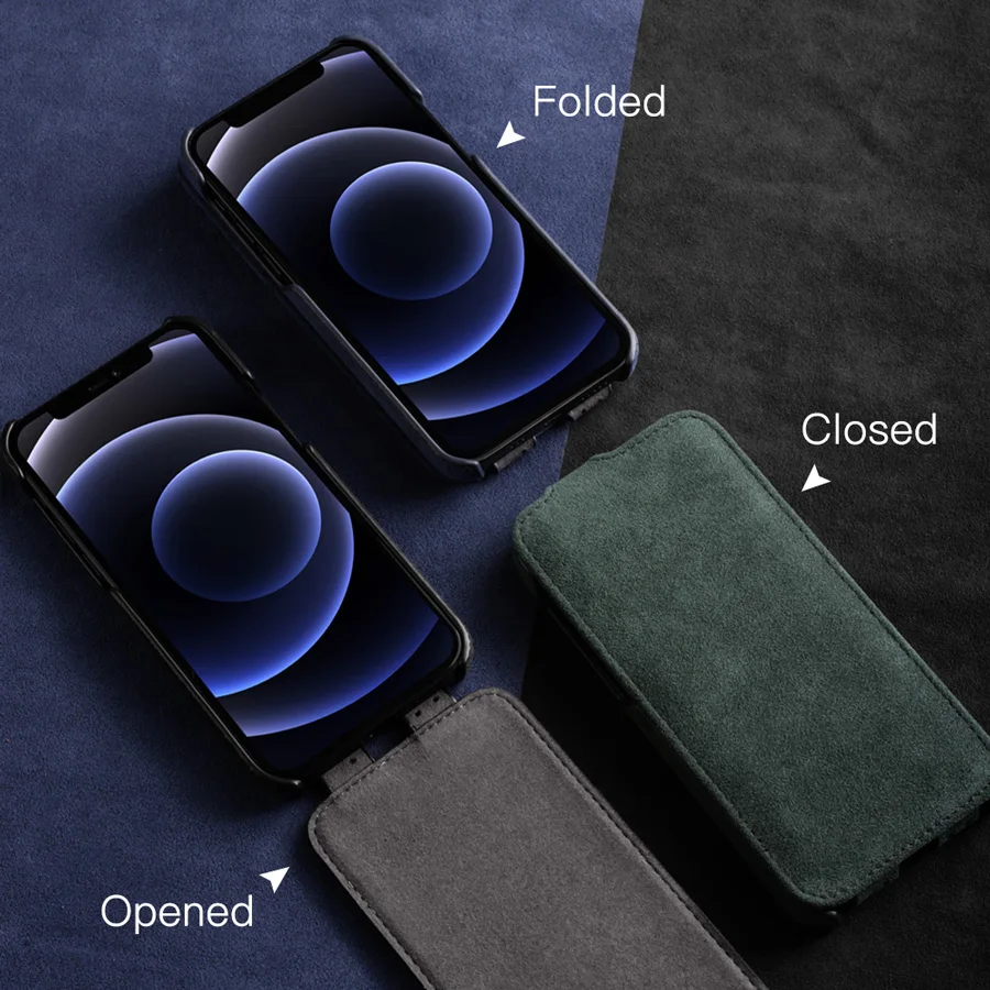 Ymw Alcantara Flip Telefoon Case Voor Iphone 12 Pro Max Mini 11 Business Luxe Verticale Open Kunstmatige Lederen Cases Bag cover