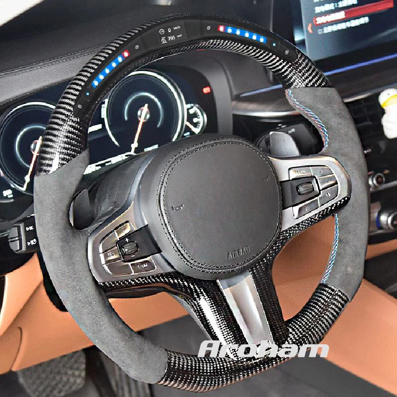 LED Steering Wheel For BMW E87 E90 E92 E46 325i X5 E53 E39 F87 M2 F80 M3 F82 M4 M5 F12 F13 M6 F85 X5 M F86 X6 M F33 F30 M Sport