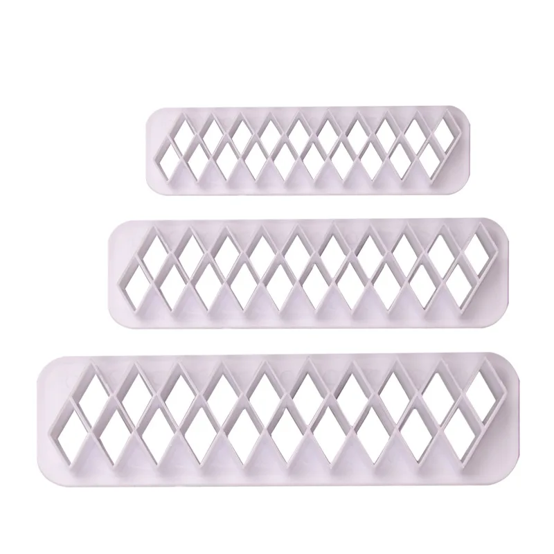 3 Pcs Geometry Grid Fondant Cookie Cutter Cake Mold Fondant Mold Fondant Cake Decorating Tools Baking Moulds