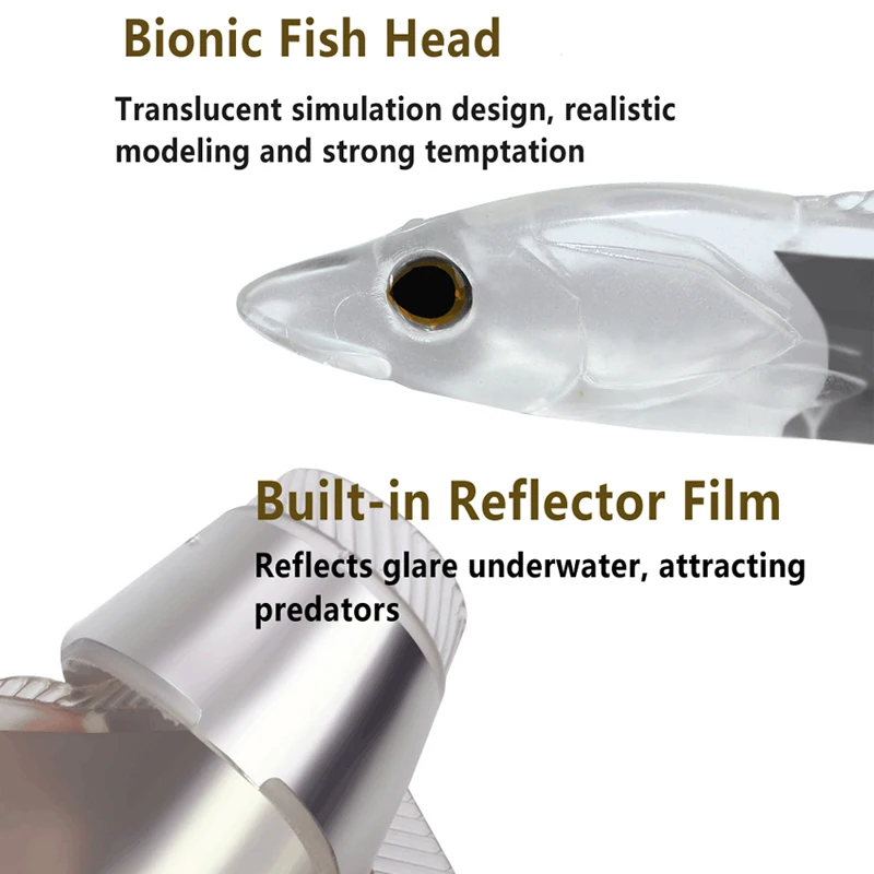 Stickbait transparente con reflector 15cm