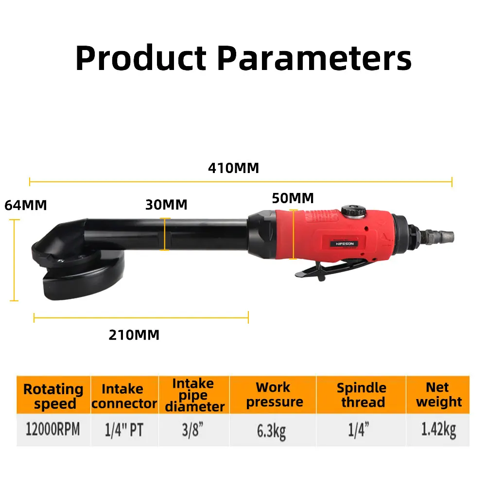 Imagem -02 - Hipuron-máquina Polidora 100 Polidora com Velocidade Positiva e Negativo Ajustável Ângulo de Extensão Polegadas Angle Grinder Moedor de Angulo