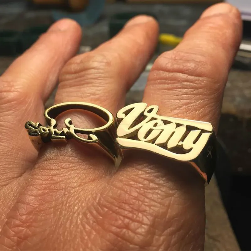 Custom New Personality Hip Hop Women Ring   Personalized Men Punk Letter Name Ring Stainless Steel Jewelry Gift For Men Women