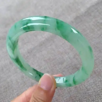 

zheru jewelry natural Burmese jadeite 54-64mm green flower bracelet elegant princess jewelry send mother send girlfriend