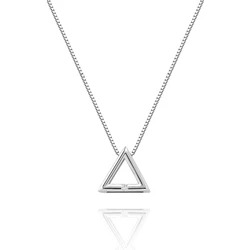 REETI 2019 New 925 Sterling Silver Geometric triangle Necklaces  Pendants For Women Wedding Jewelry Christmas Gifts