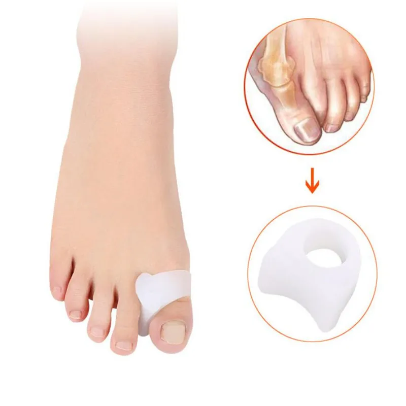 2Pcs Big Toe Separator Bone Corrector Straightener Silicone Gel Fingers Protector Bunion Adjuster Feet Massager Pedicure