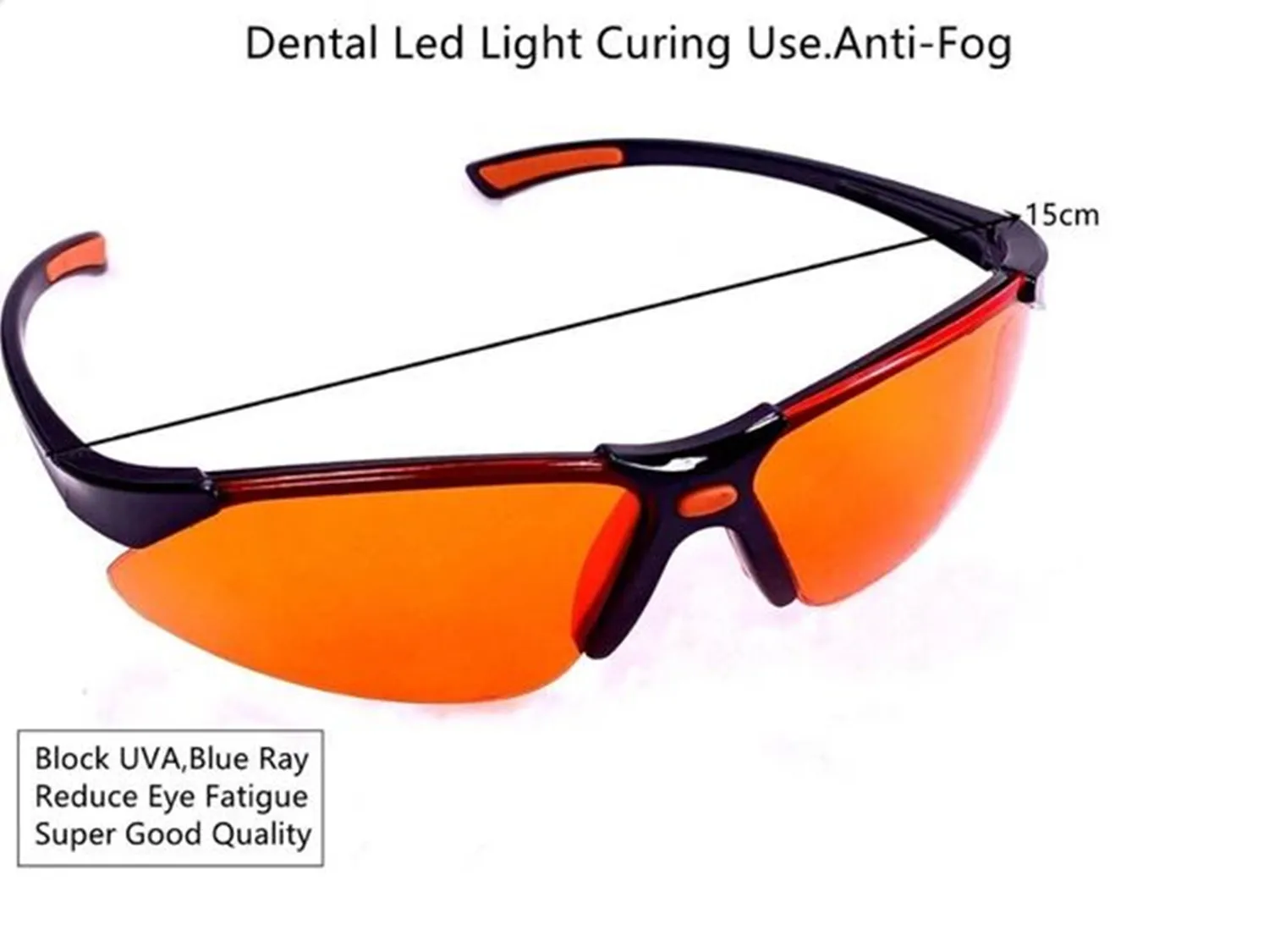 5pcs/Lot Dental Orange Lab Goggles Block LED UV Lights Curing Protective Eye Glasses