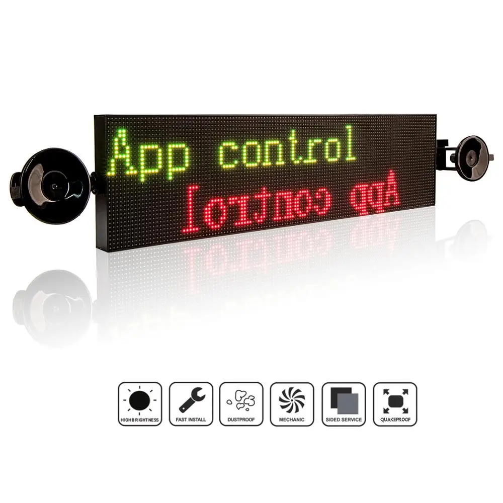 52CM Car Led Message Board Emotion Light Antivibration Emotion Light Neon Open for Windscreen Temporary Parking Mobile Control