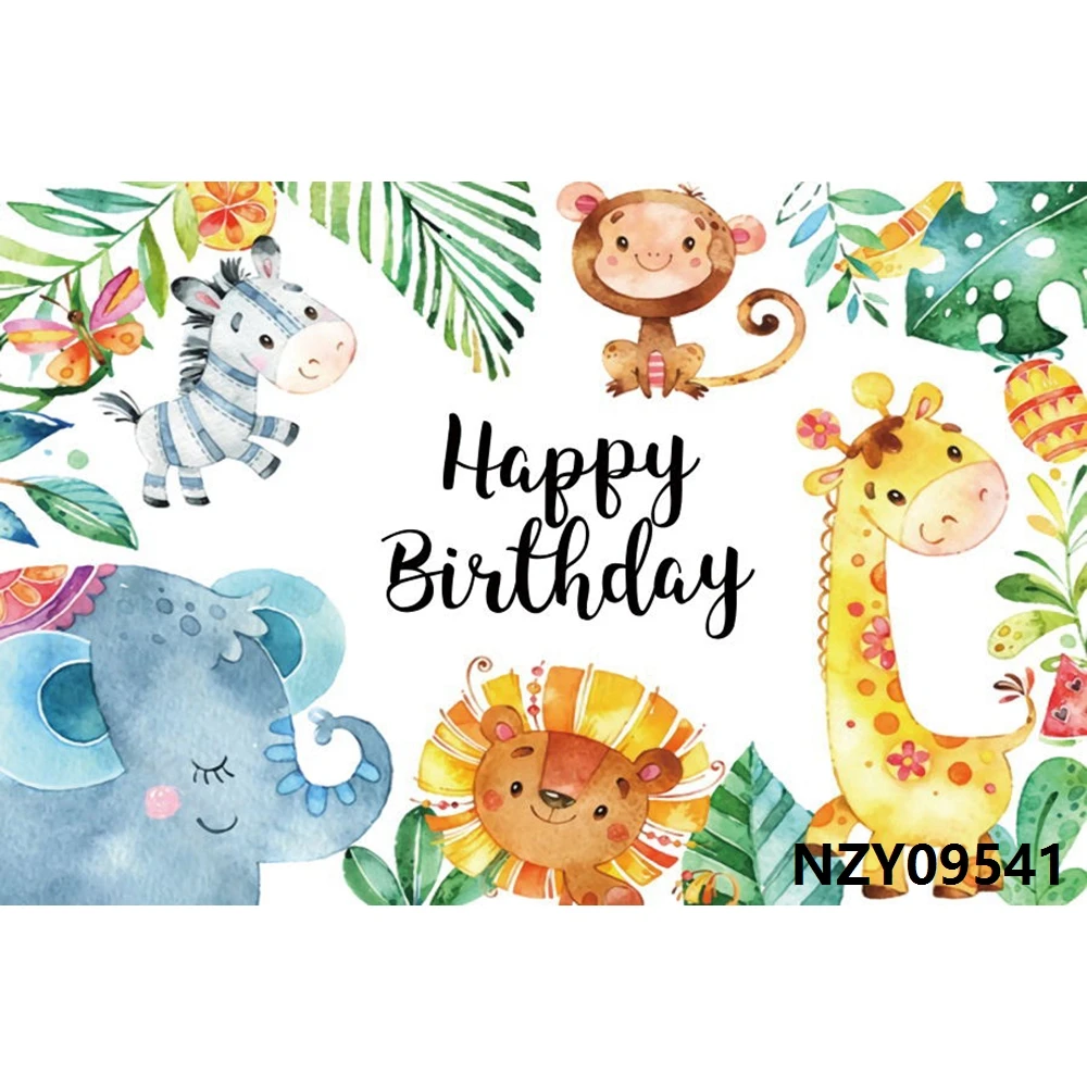Nitree Tropical Selva Floresta Animal Selvagem Safari Festa Recém-nascidos Baby Shower 1 ° Aniversário Backdrop Fotografia Vinil Fundo 14