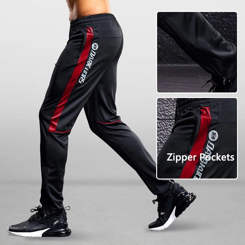 

Men's Sports pants summer thin Running Pants With Zipper Pockets quick-drying Joggers Loose Straight Cylinder Active Pants Gym