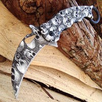 Skulls Coating Karambits Tactical knife 440 stainless Claw Blade cover Handle Pocket Knife Survival Tool Outdoor Knife