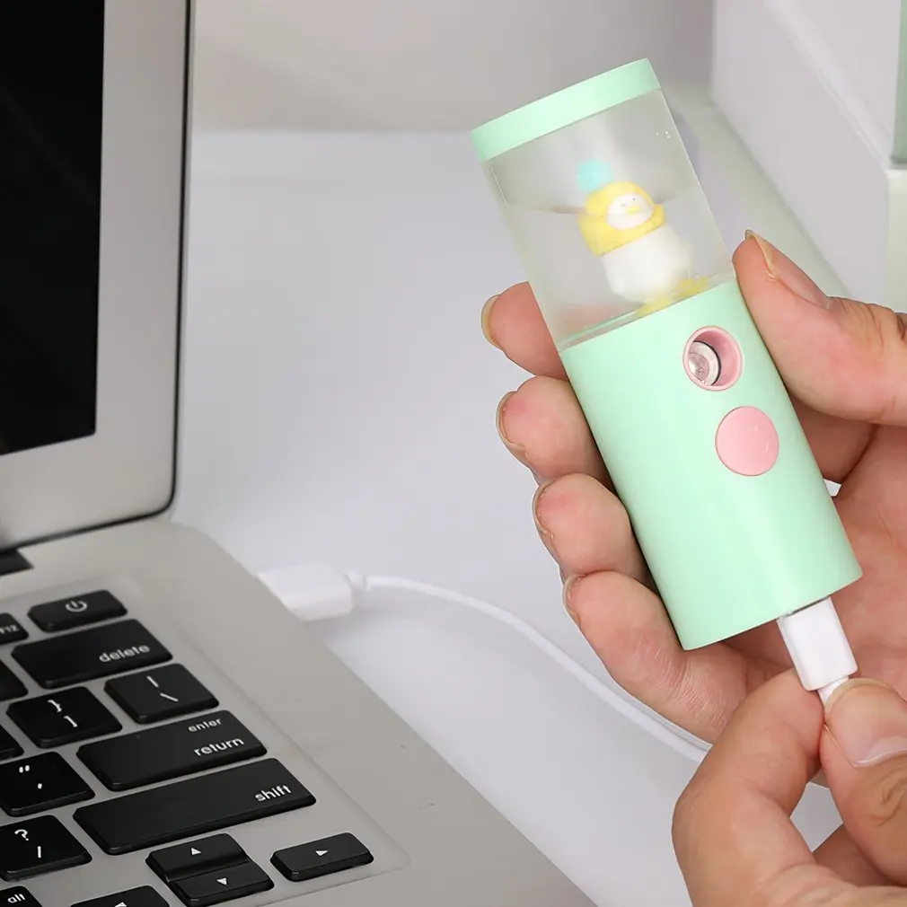 Cute Duck Mini portatile portatile Rehydrator umidificatore Face Sprayer ricarica USB strumento di rifornimento dell'acqua 30ml