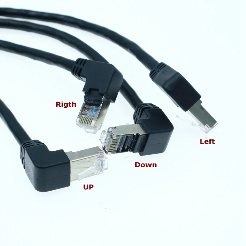 Used For 5G RJ45 Cable 26AWG CAT6 CAT5 UTP 90 Degree RJ45 Jumper Shape Ethernet LAN Anti-interference Gigabit High-speed Cable