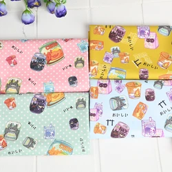 Plain Cotton Fabric with Cartoon Food Print, Handmade DIY Garment, Dress Bag, Sewing Tissue, 100% Cotton, 1283
