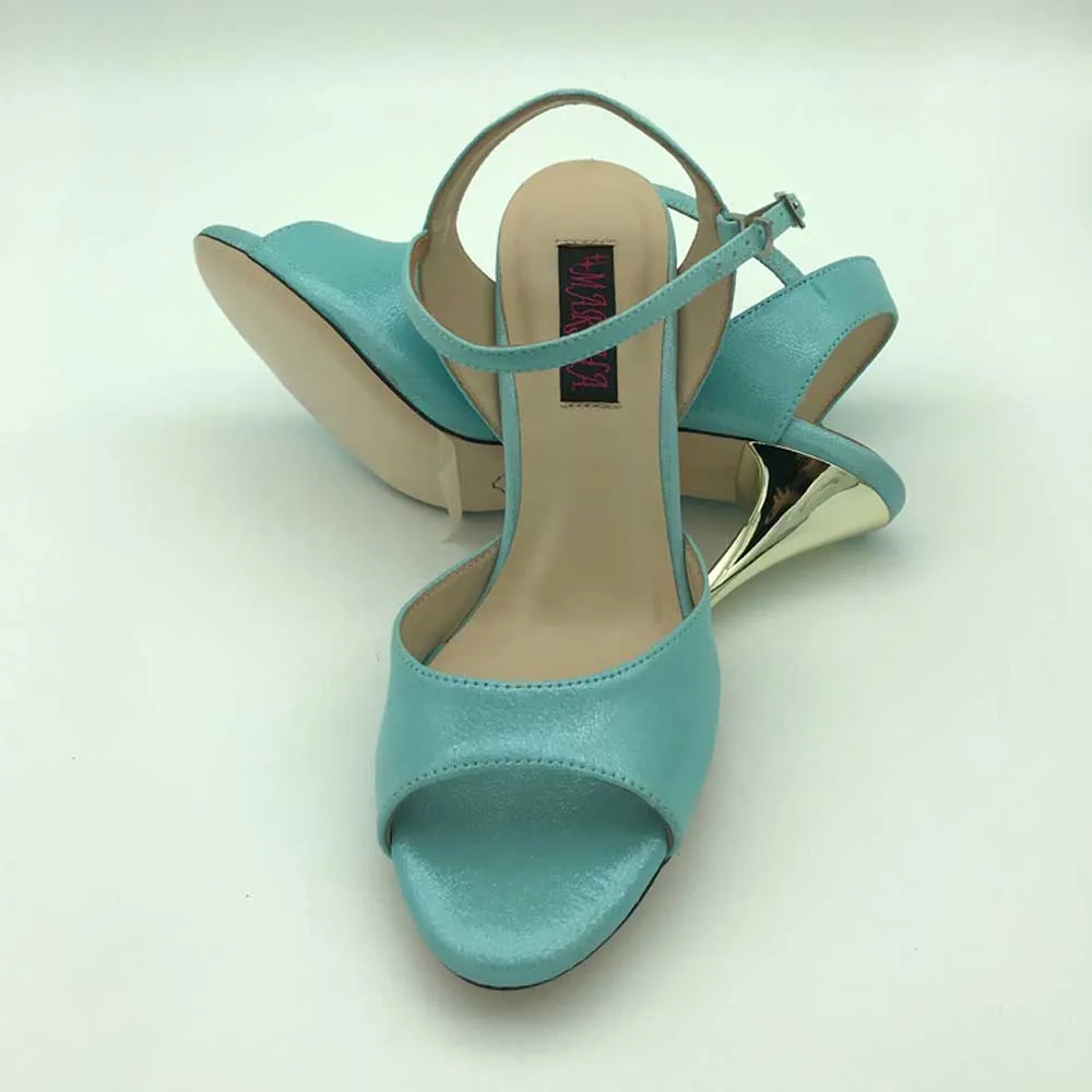 Argentina Tango Dance Shoes Party Shoes Wedding Shoes leather outsole T6290BLL 9cm heel 7.5cm available shipping free