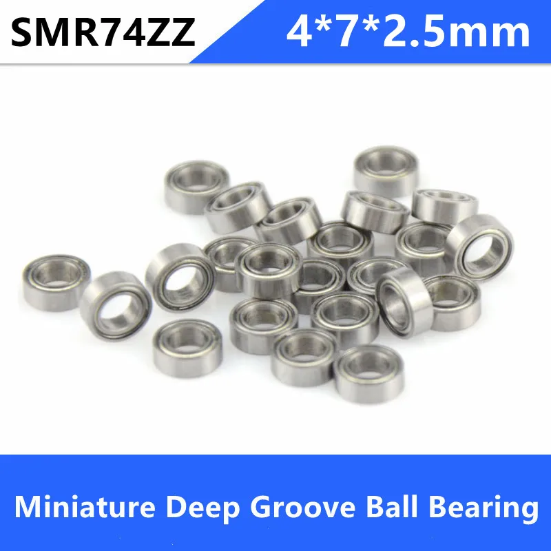 zz Rolamento 4*7*2.5 mm Rolamento de Esferas Profundo de Aço Inoxidável 4x7x2.5 mm S674zz Mr74zz 100 Peças Abec5 Smr74zz Smr74