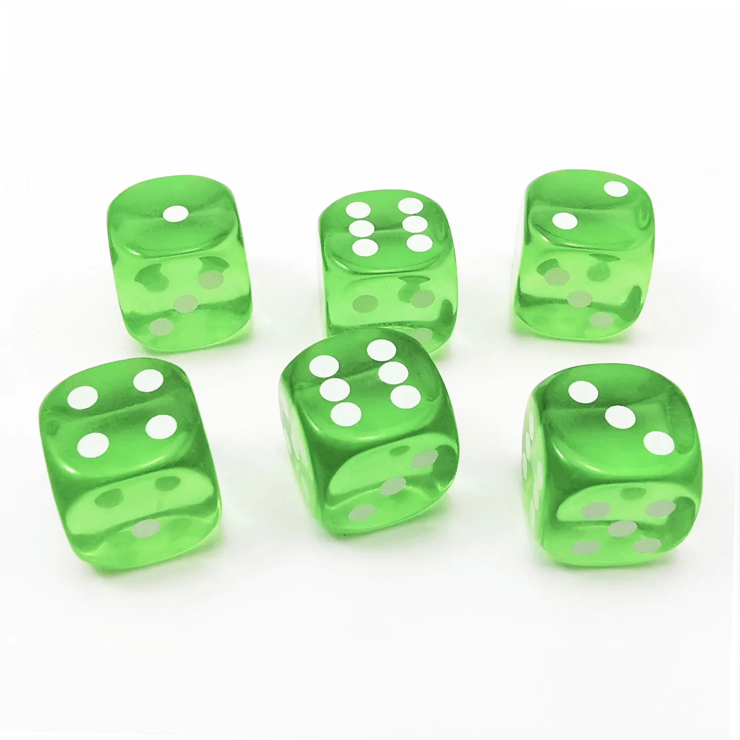 14.5MM Printing Precision Dice Translucent Colors 0.57inch, 6pcs Set