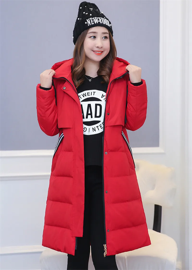 Veste d'hiver en duvet de canard blanc pour femme, manteau épais, parka rouge à capuche, grande taille 10XL, WXF509, 90%