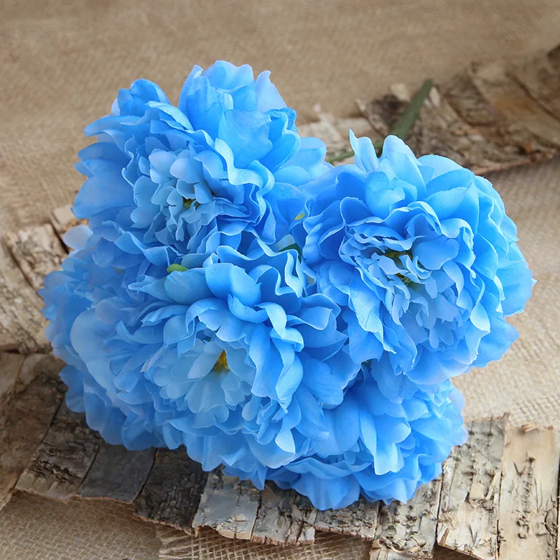 Artificial Silk Peony Bouquet, 5 Heads, 15cm Diameter, Flowers for Home Decoration, Wedding Accessories, Bride Holding Bouquet