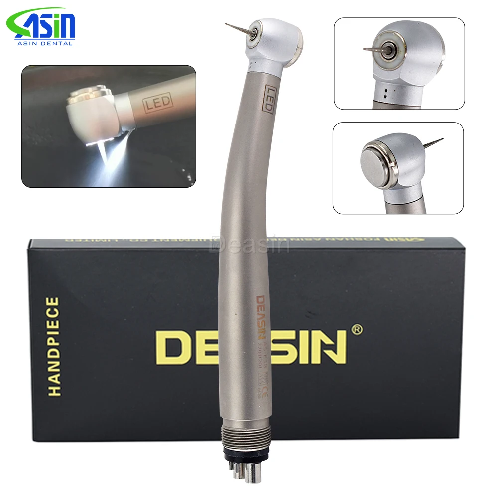 Dental Ring LED High Speed Handpiece with Integrate E-generator Shadowless Ceramic Bearing Single Water Spray Button