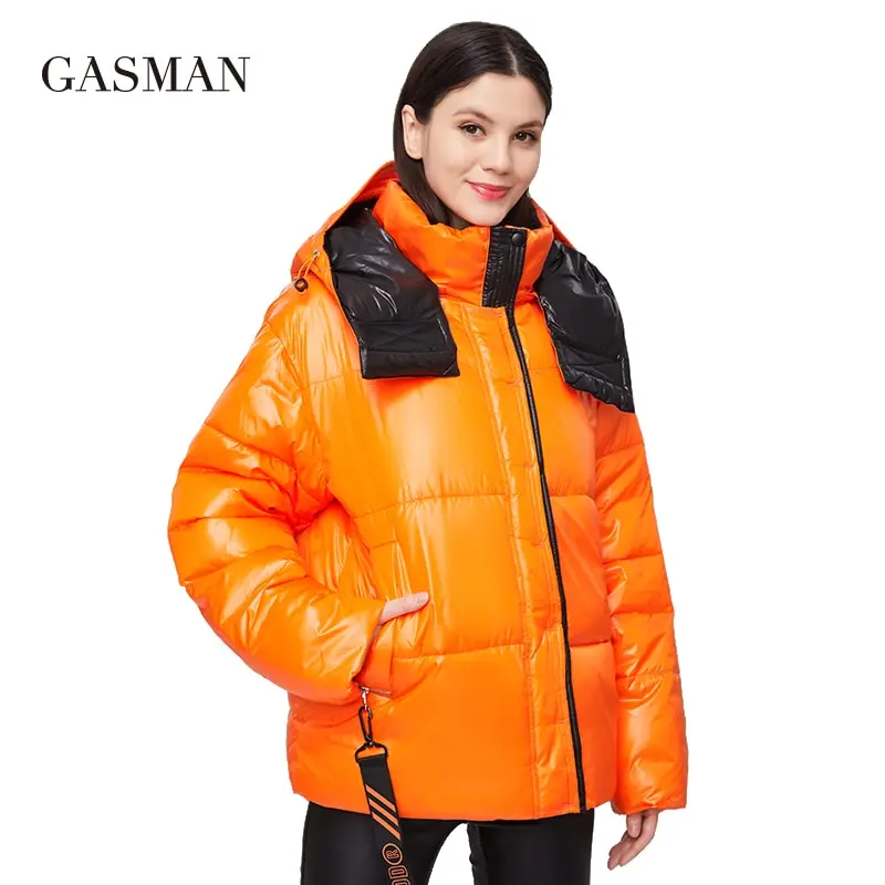 GASMAN 2022 Parka hooded thick winter women jacket fashion Women coat brand zipper outwear Female solid autumn puffer jacket 213