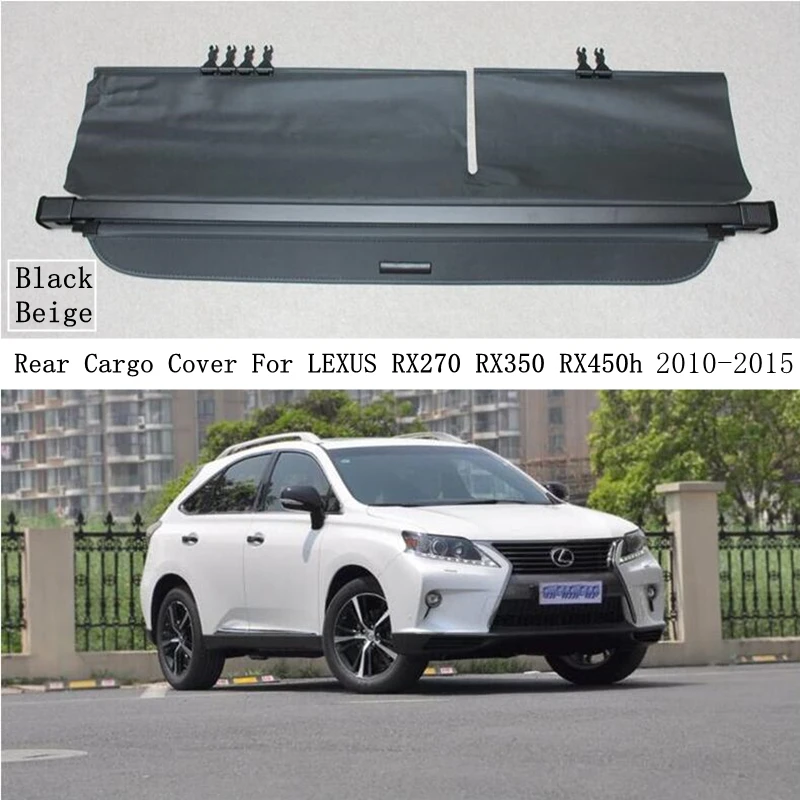 Rear Cargo Cover For LEXUS RX270 RX350 RX450h 2010-2015 Car Trunk Curtain Luggage Sorage Organizer Tray Increase Storage Space