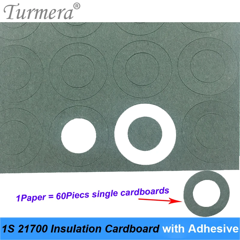 Cartón aislante de batería 1S 21700 con adhesivo para paquete de batería 21700, parche de pegamento aislante positivo, 60 unidades