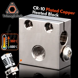 Trianglelab Blocco di calore in rame placcato svizzero CR10 per CR10 Hotend cr-10 Hotend per ugello mk8 DDB Estrusore ender3 cr-10s