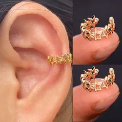 Hot Sale Metal Statement Clip on Earrings Without Piercing Cartilage Earrings Women Fashion Star Geometry Ear Cuff Party Jewelry