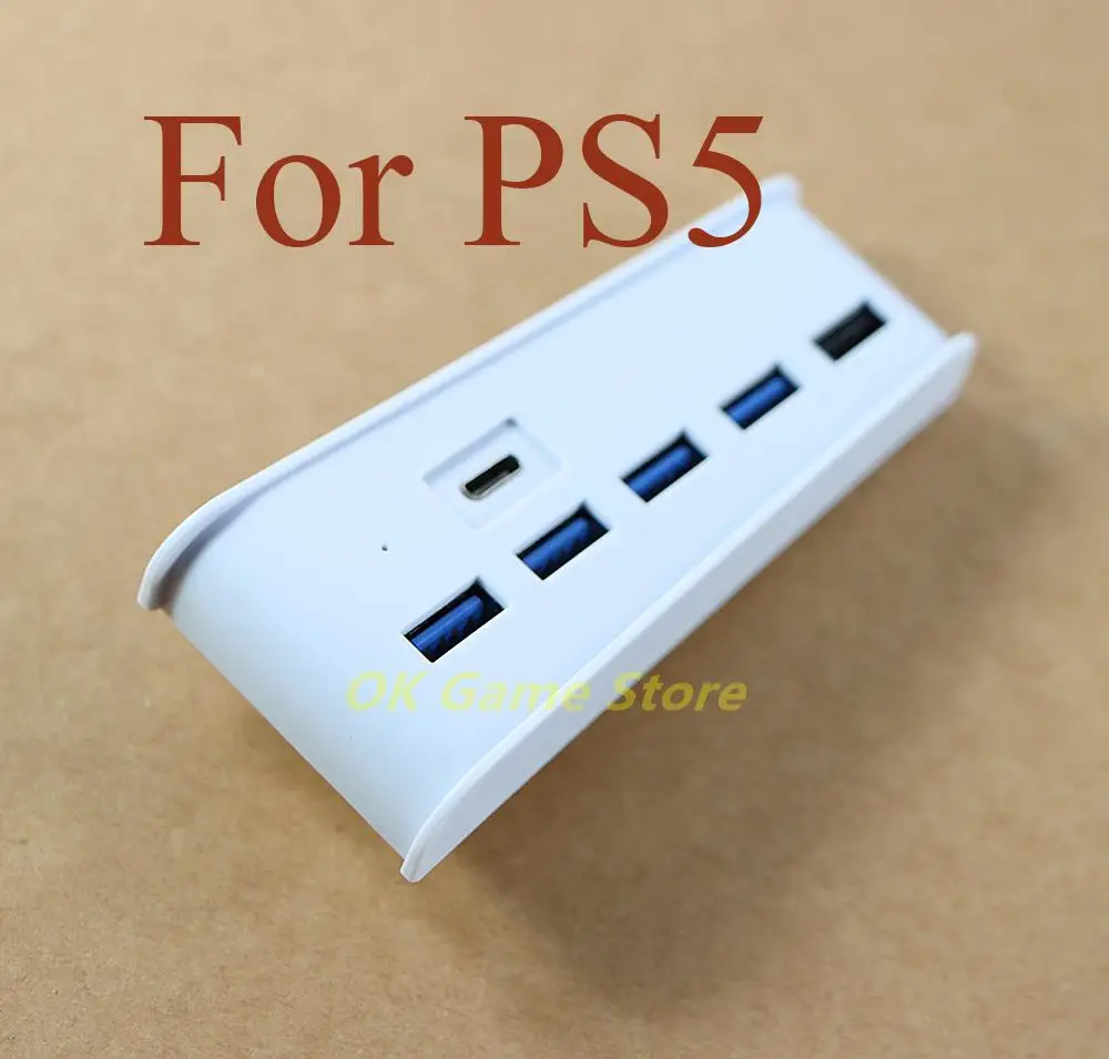 1pc 6 in 1 USB Hub For PS5 USB Splitter Expander Hub Adapter with 5 USB A + 1 USB C Ports for PS 5 Digital Edition Console