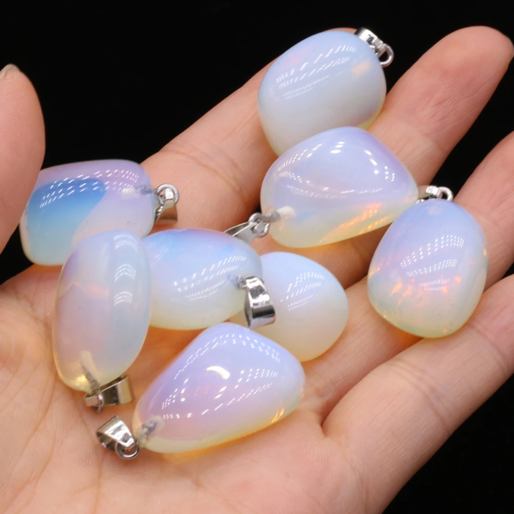 Natural Gem Stone Opal Irregular Shape Pendant Handmade Crafts DIY Necklace Jewelry Accessories Exquisite Gift Making for Woman